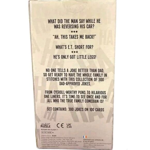 300 Totally Embarrassing Dad Jokes In A Box Fathers Day Gift Funny Family Party - Picture 2 of 6